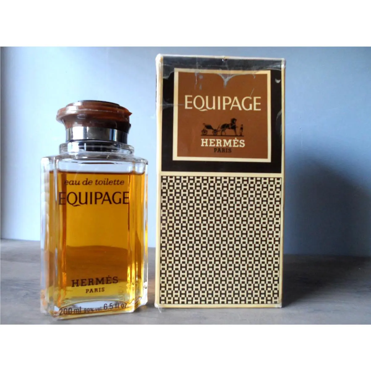 Vintage Equipage Hermes Edt Splash 6.5 oz / 200 ml Damaged Cap and Box See Photo