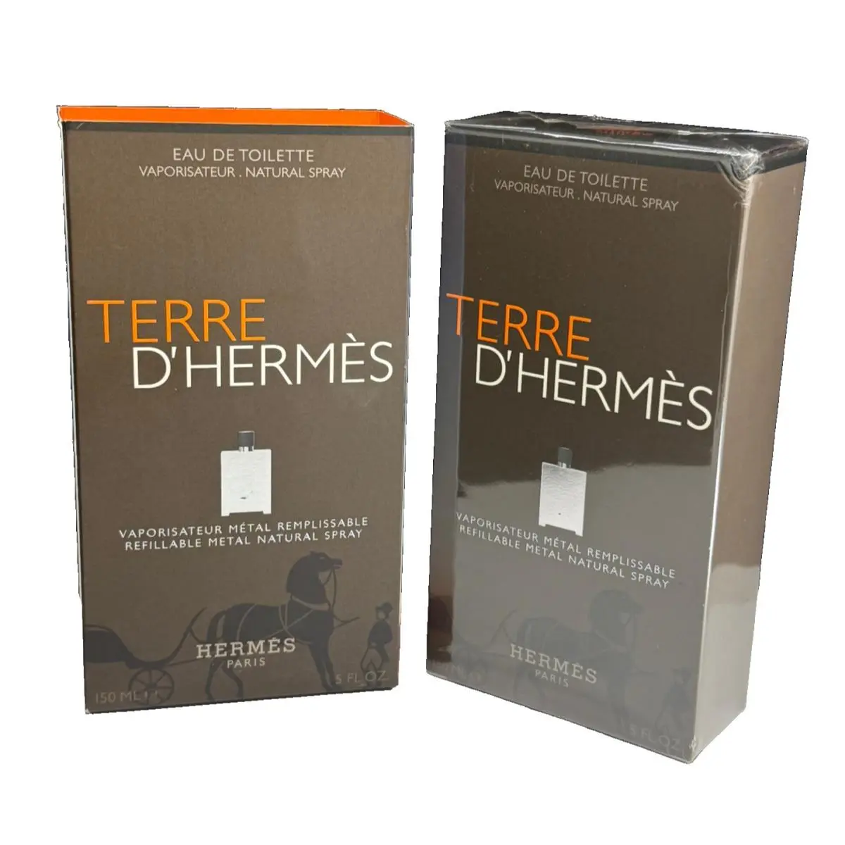 Terre D`hermes by Hermes Edt Spray Refillable Metal 5 oz with Sleeve See