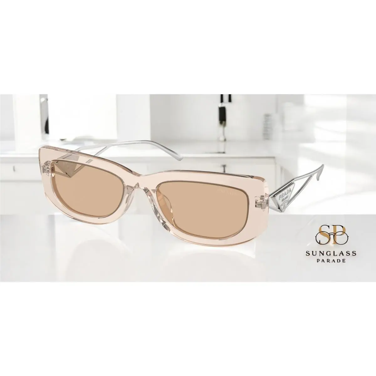 Prada PR 14YS 19M4I2 Crystal Beige Light Brown 53 mm Women`s Sunglasses