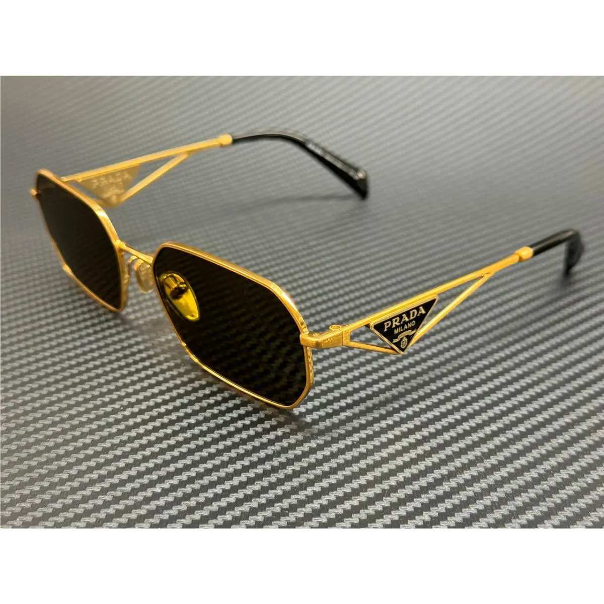 Prada PR A51S 15N01T Matte Gold Brown 58 mm Women`s Sunglasses
