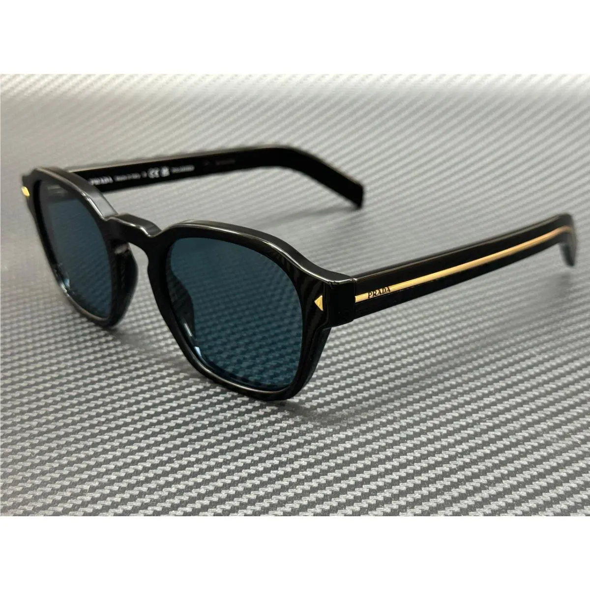 Prada PR A16S 16K04D Black Green Polarized Unisex 52 mm Sunglasses