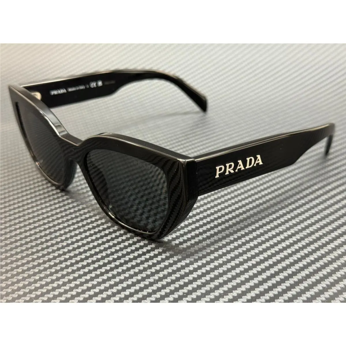 Prada PR A09S 1AB5S0 Black Grey Women`s 53 mm Sunglasses