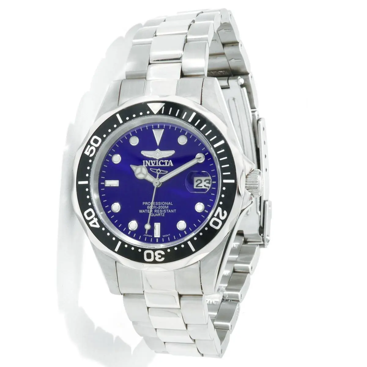 Invicta Men`s Watch Pro Diver Quartz Blue Dial Stainless Steel Bracelet10664 - Dial: Blue