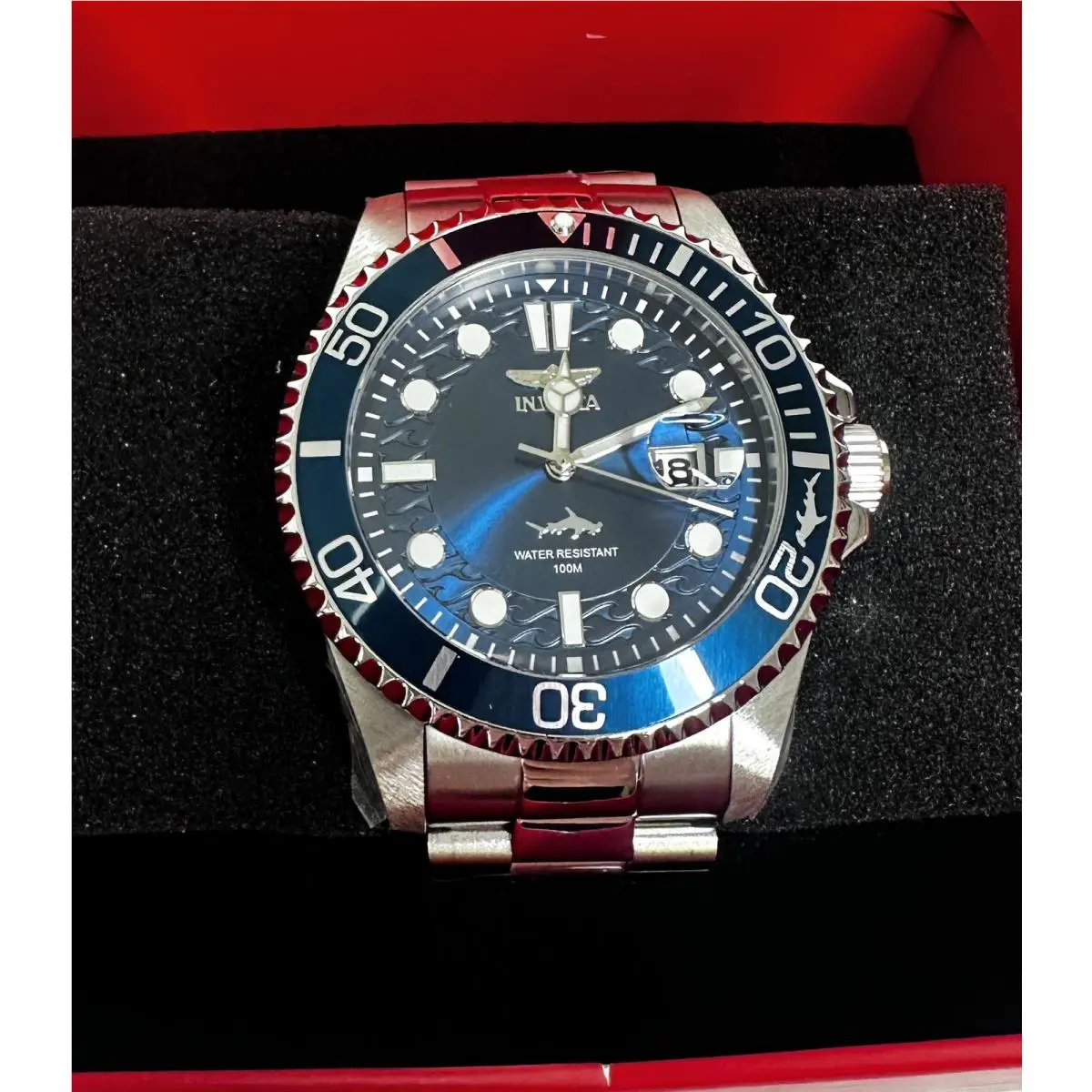Invicta Pro Diver Men`s Quartz IM-Q-019 Watch 43mm Silver/blue 30019