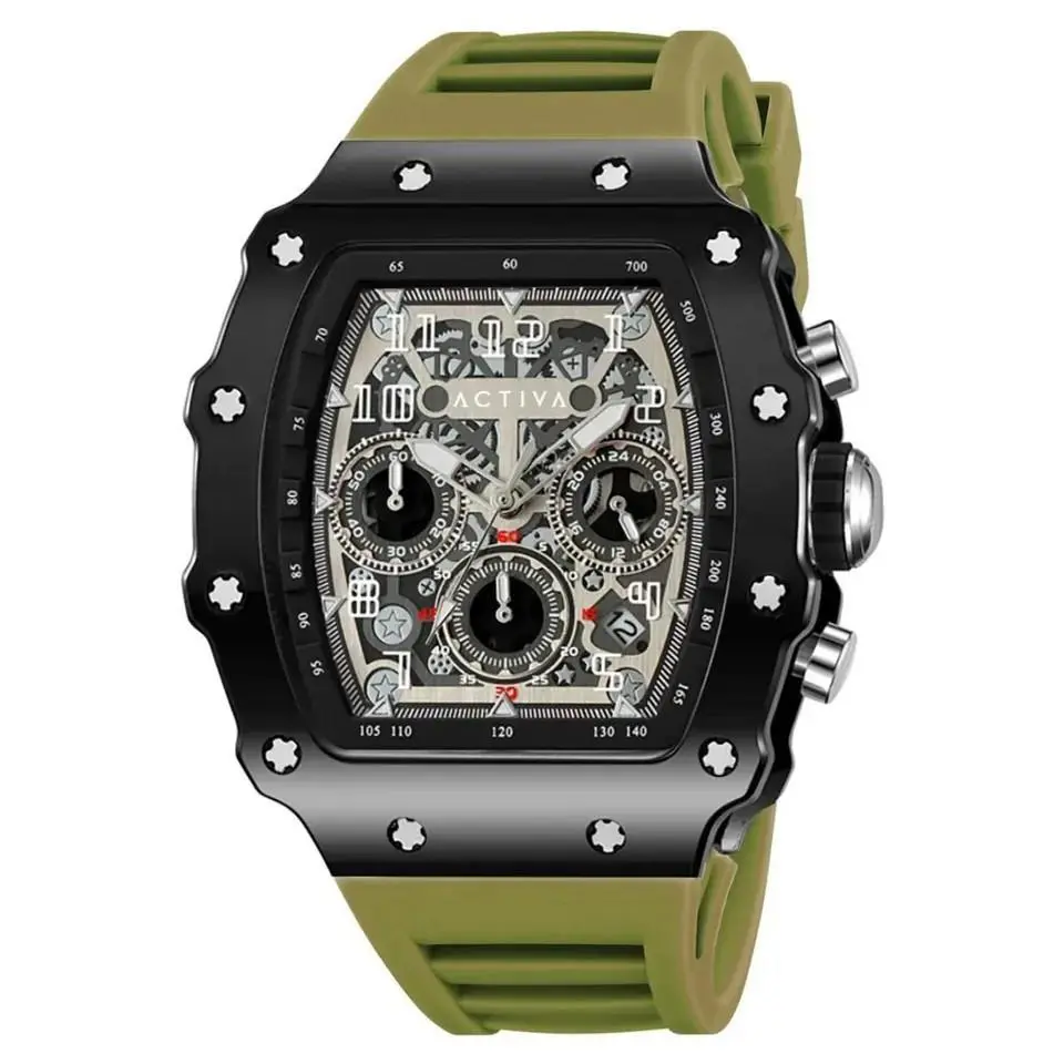 Activa Fury x Invicta 44.3mm Men`s Watch Army Green Black Skeleton ACW2305-011