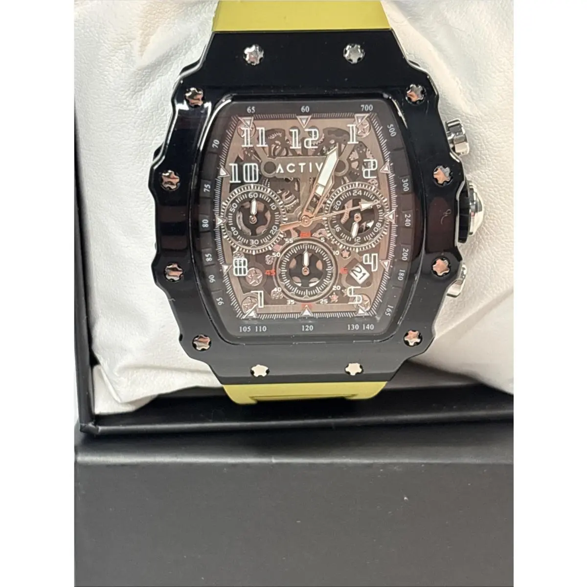 Activa Circuit X  44.3mm w/ Skeleton Dial Black Watch W/green Band by Invicta