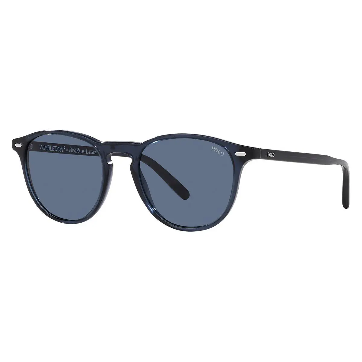 Polo Ralph Lauren Man Sunglasses PH4181 547080 Transparent Navy Blue 51mm - Frame: Shiny Transparent Navy Blue, Lens: Blue