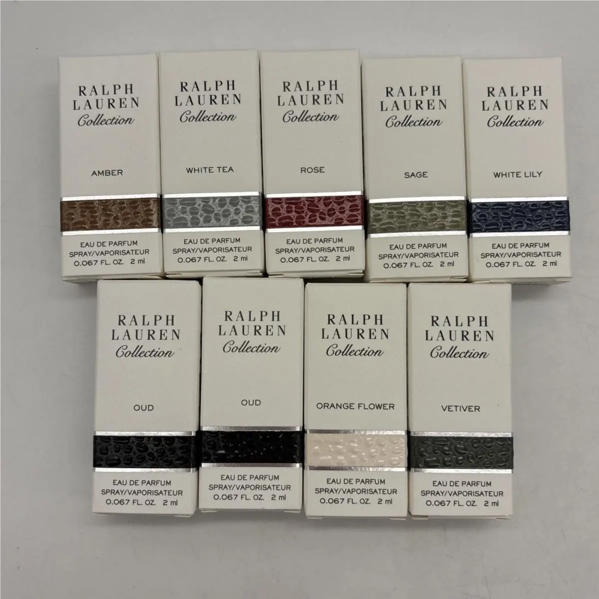 Polo Ralph Lauren Perfume Collection Sample Lot .067 oz 2ml Ea. 9 Total 2 Oud