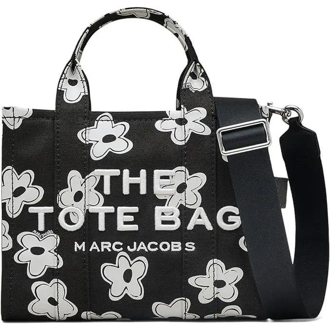 The Daisy Canvas Small Tote Bag - Black/white 2S5HTT030H03-005 by Marc Jacobs