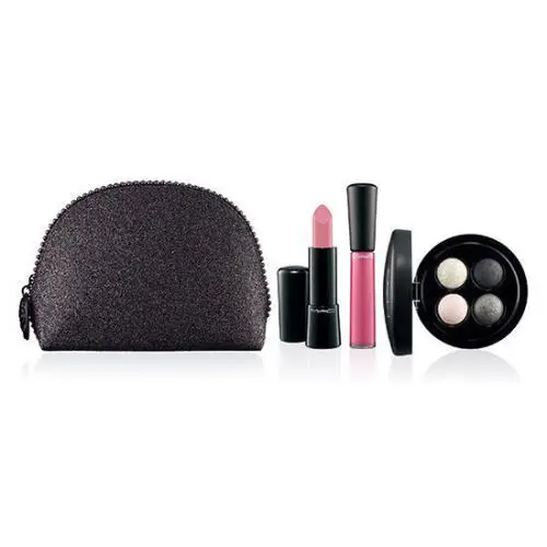 Mac 4pc Keepsakes Lip+eye Set Silver Eyeshadow Quad Lipstick Lipgloss Bag by MAC Cosmetics