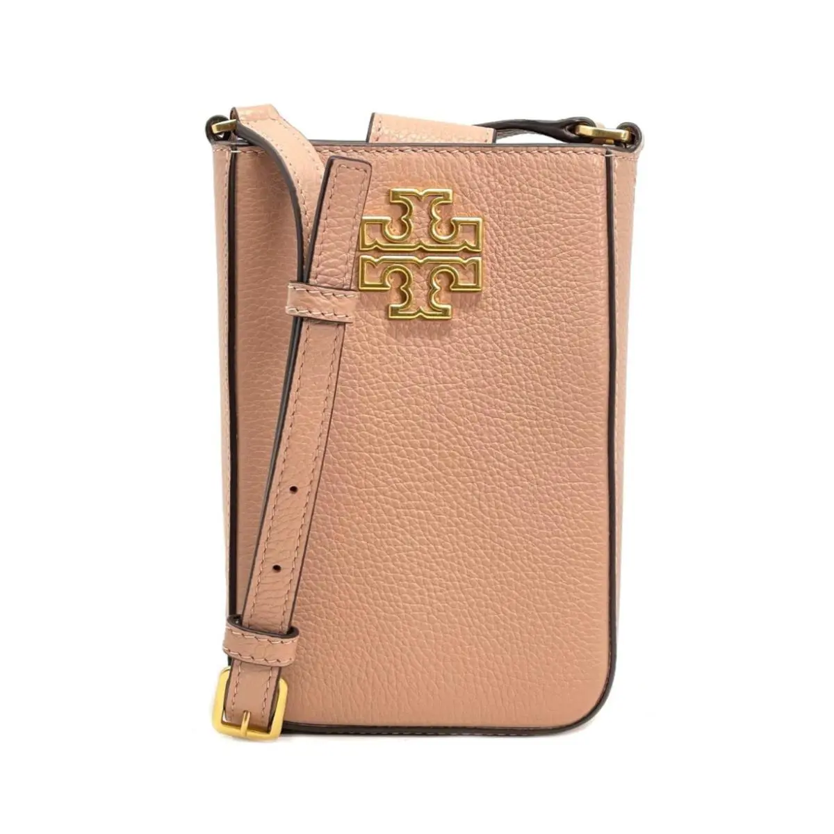 Women`s Britten Slim Phone Crossbody Bag Pebbled Leather - Light Meadowsweet - 141000 by Tory Burch
