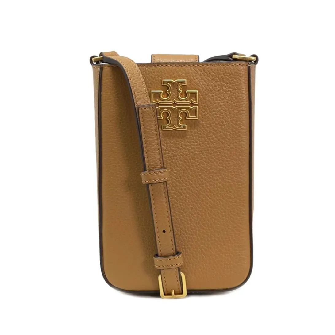 Women`s Britten Slim Phone Crossbody Bag Pebbled Leather - Tiramisu - 141000 by Tory Burch