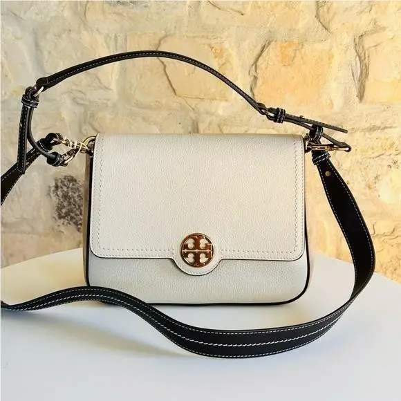 Tory Burch Felix Color Block Flap Shoulder/crossbody Bag Moon