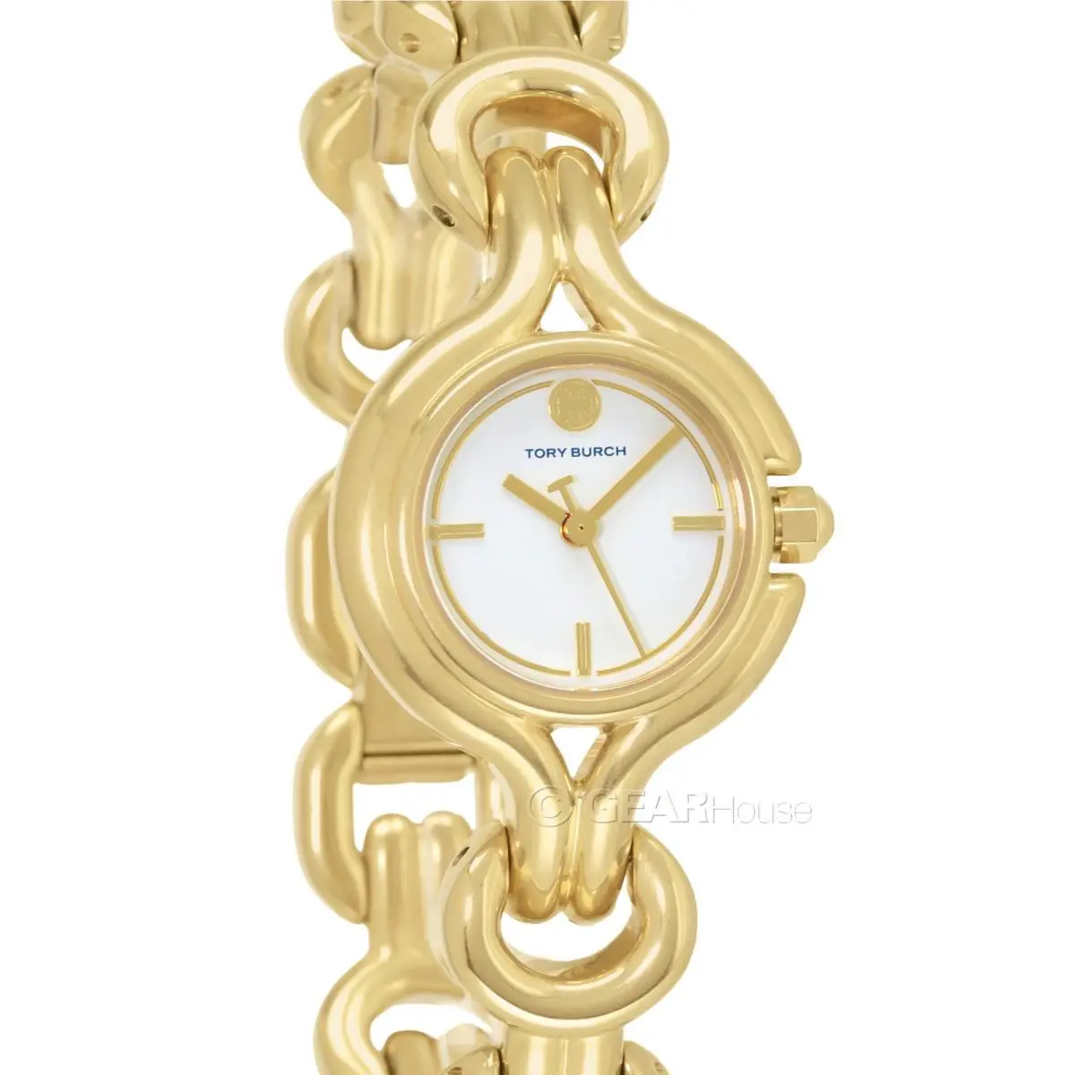 Tory Burch `the Braided Knot` Womens Watch Gold Stainless Steel White Dial
