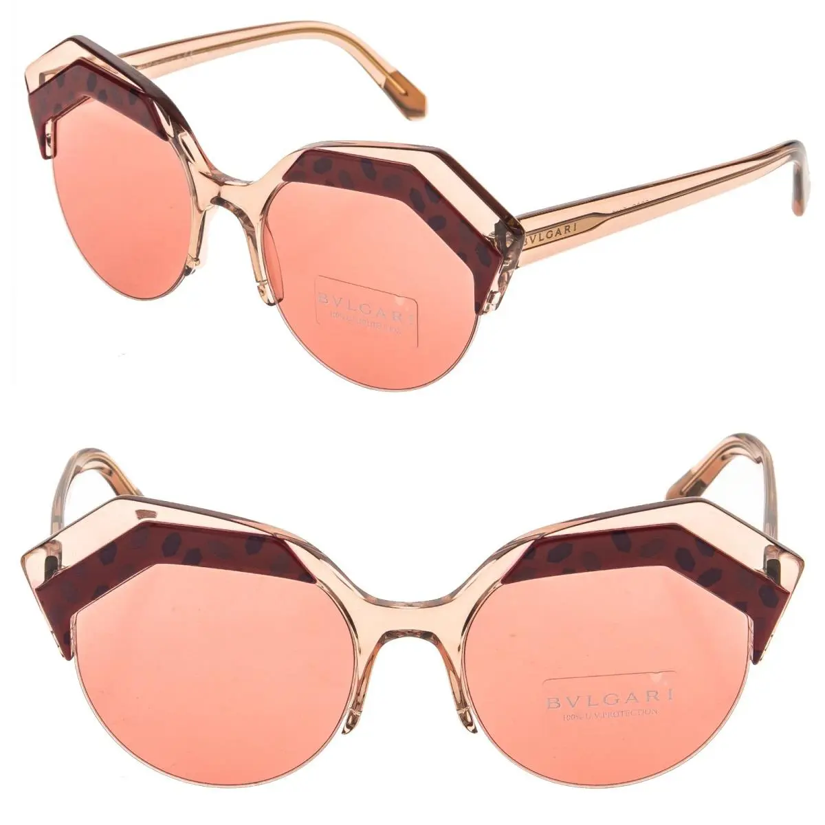 Bvlgari Bulgari BV8203 Serpenteyes Translucent Peach Pink Scales Sunglass 8203 Serpenti