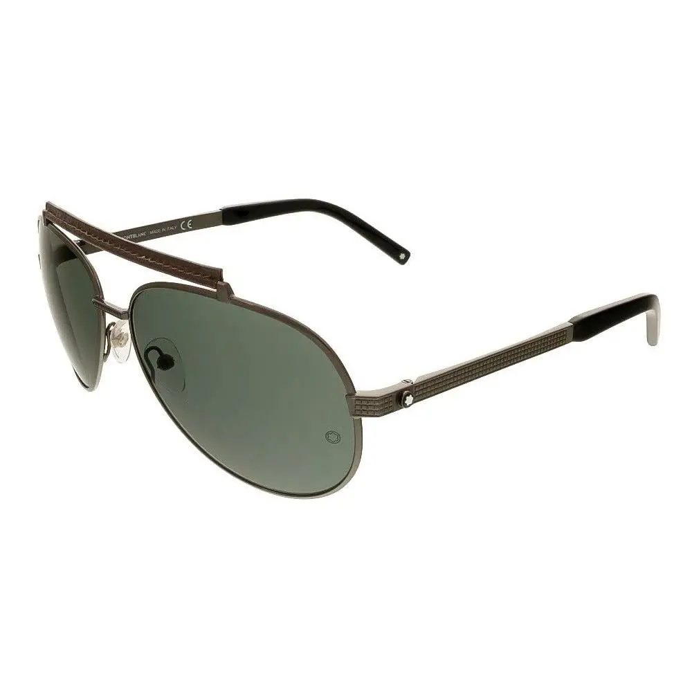 Montblanc Mont Blanc Metal Aviator Sunglasses 63mm - Manufacturer: Green