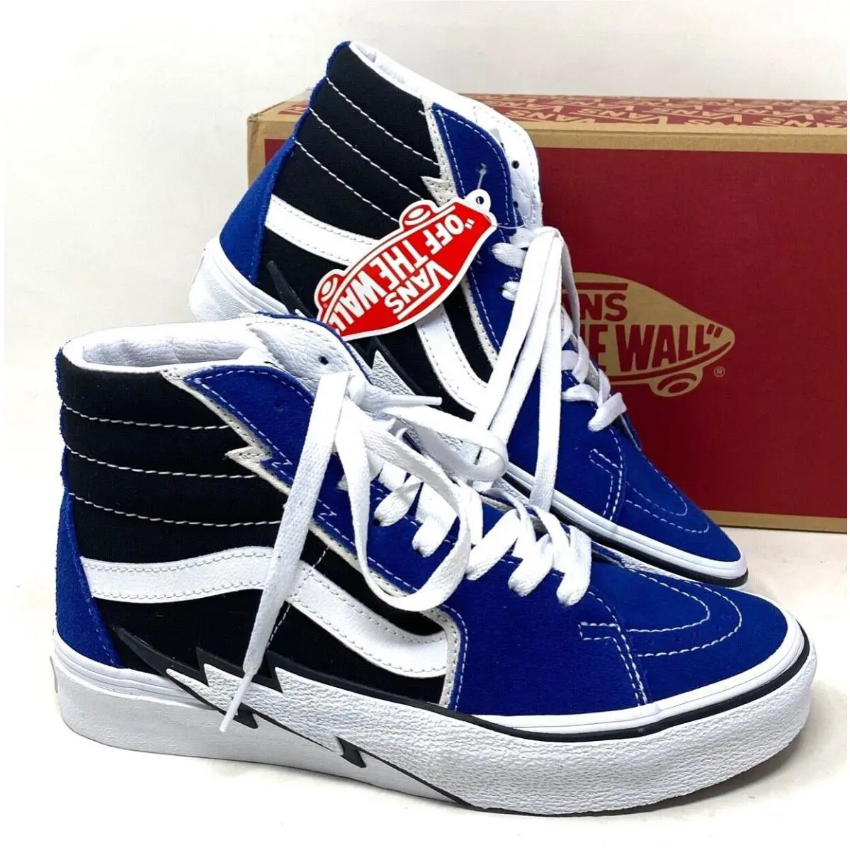 Vans Sk8-Hi Bolt Blue Black Women`s Size Suede Canvas Skate Sneaker VN0A5JIVTBB