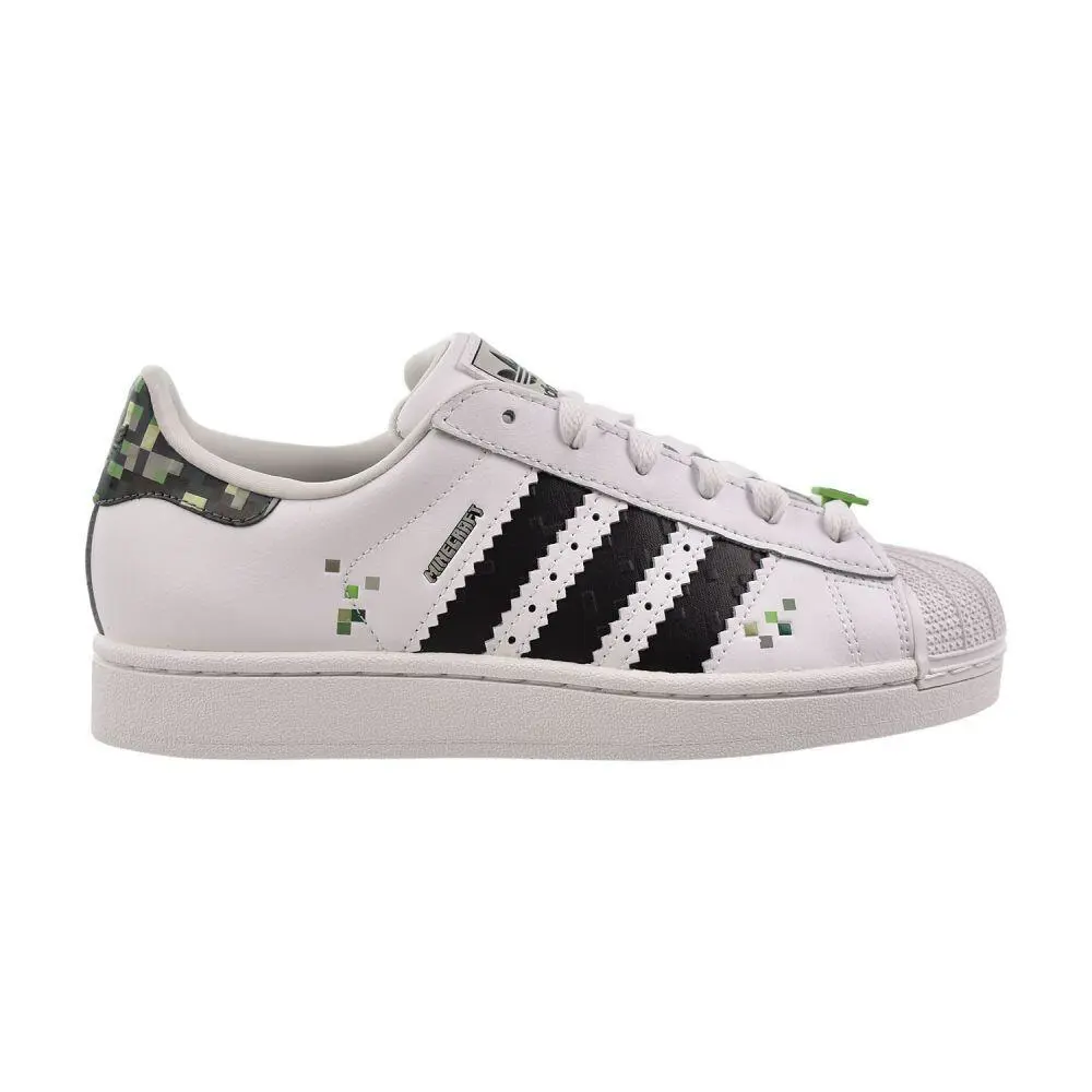 Adidas Superstar II J x Minecraft Big Kids` Shoes White/black jq8749 - White/Black/Supcol