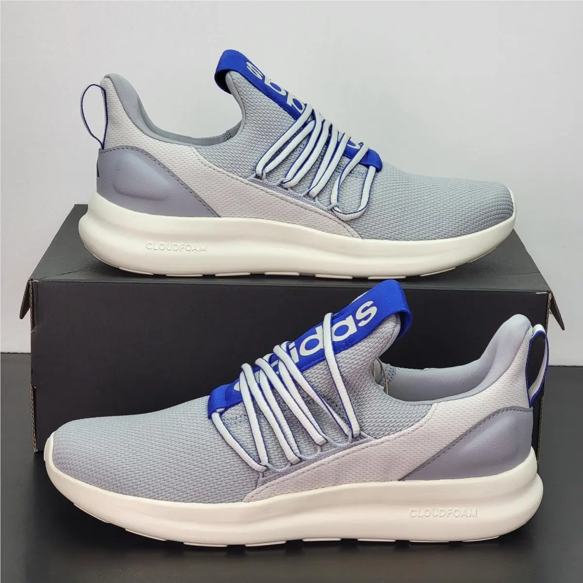 Adidas Lite Racer Adapt Men`s Size 10.5 Athletic Shoes Gray Blue Casual Sneakers