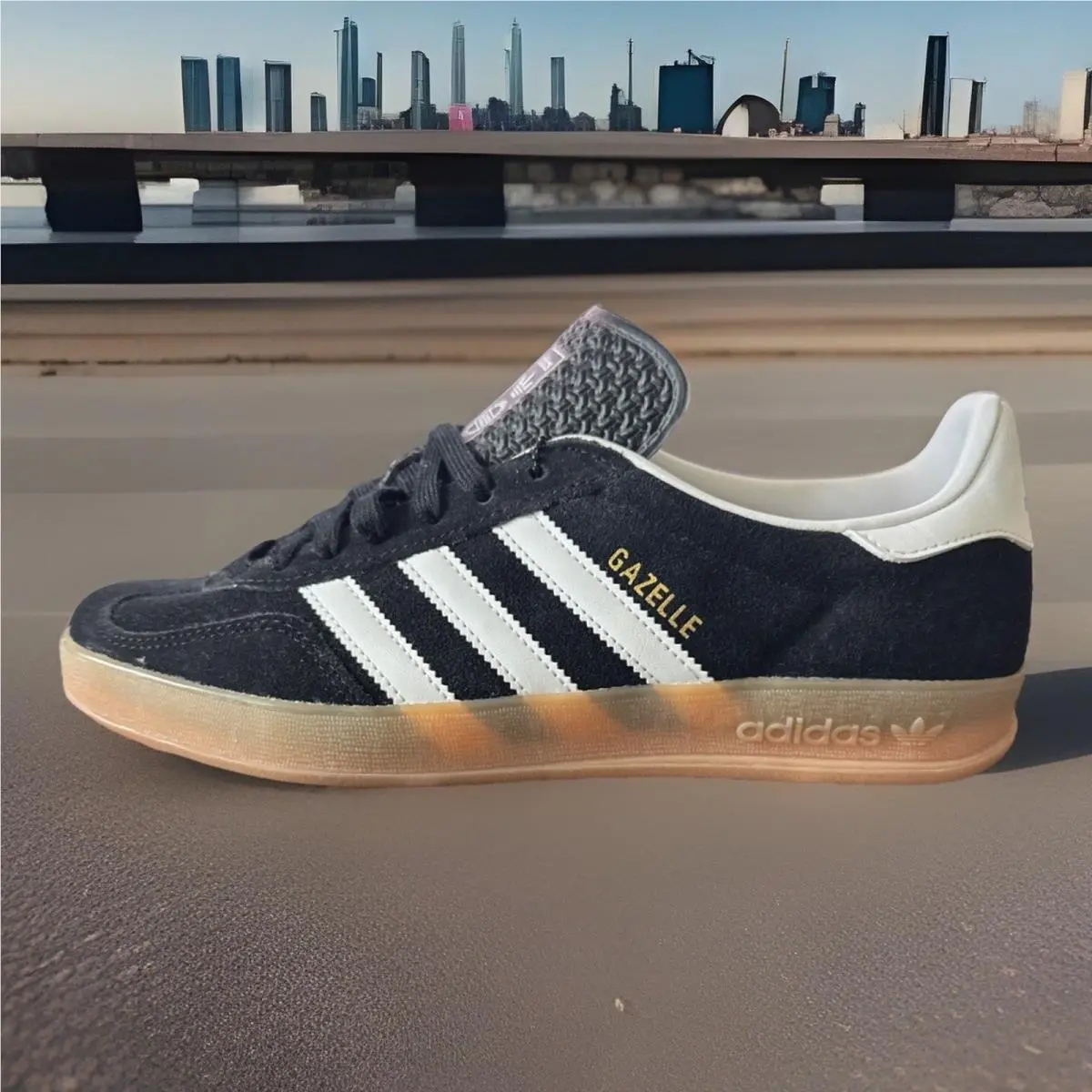 Men`s Size 12 Adidas Gazelle Indoor Black White JI2060