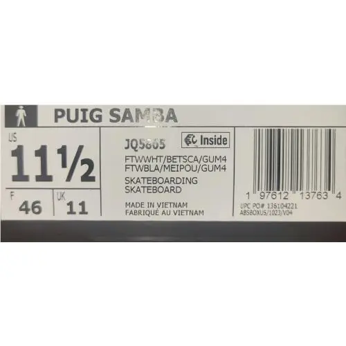 Adidas shoes - adidas puig samba - puig samba - JQ5865 - White (UPC: 197612137603) 5