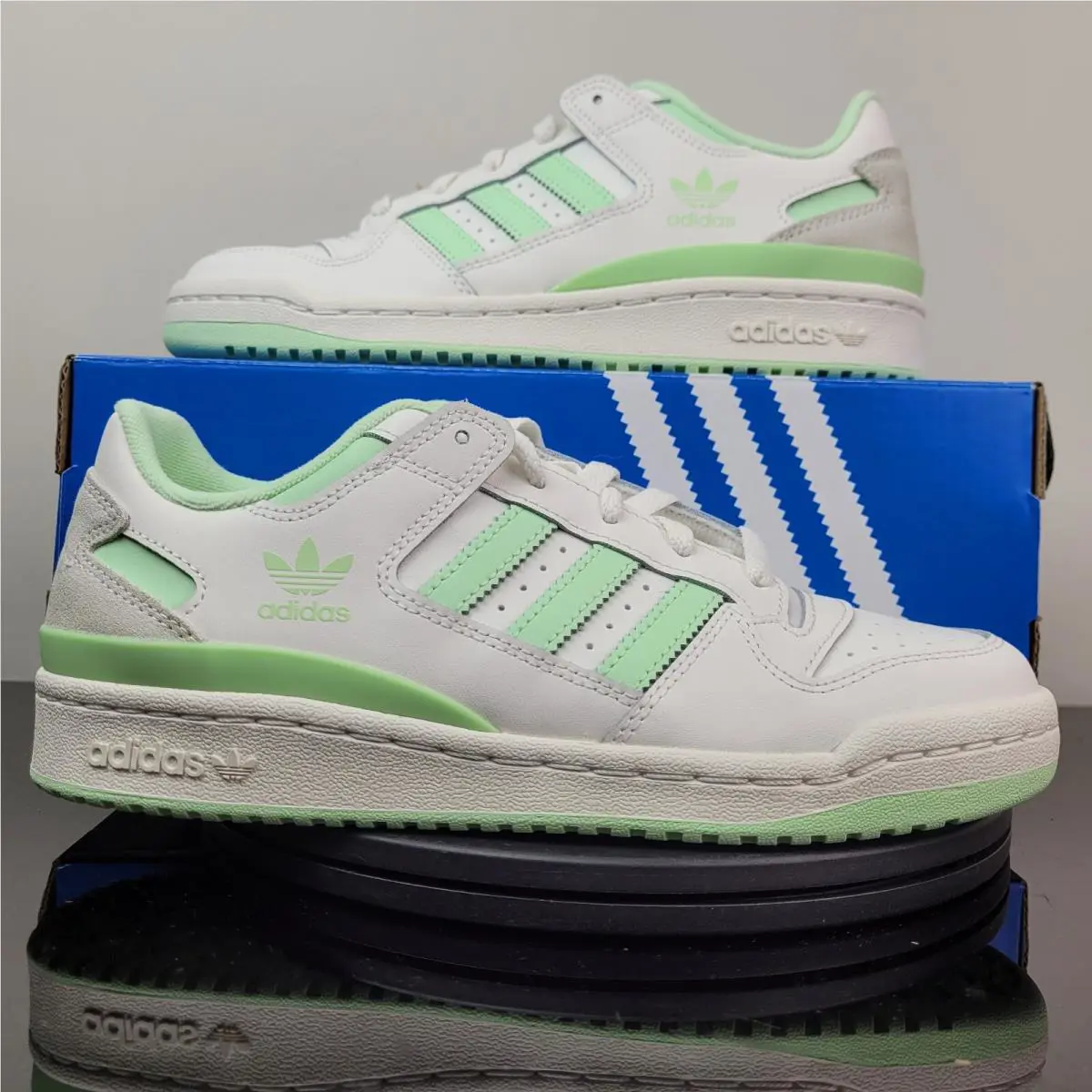 Adidas Forum Low CL Athletic White Green Trainer Shoes IG1427 Women`s Sz 7