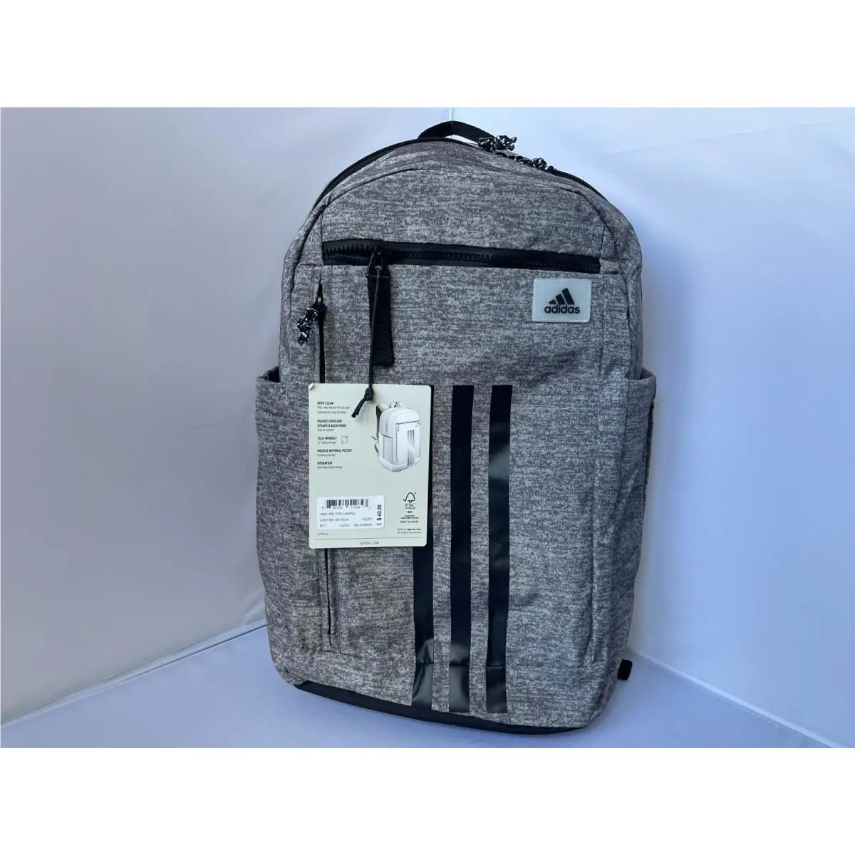 Adidas League Three Stripe 2 Backpack - Gray/black