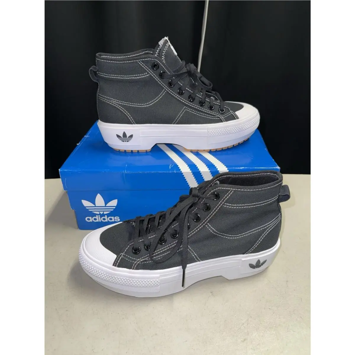Nizza Trek Women’s Size 9 GZ8857 Black White Sneakers Gum3 by Adidas
