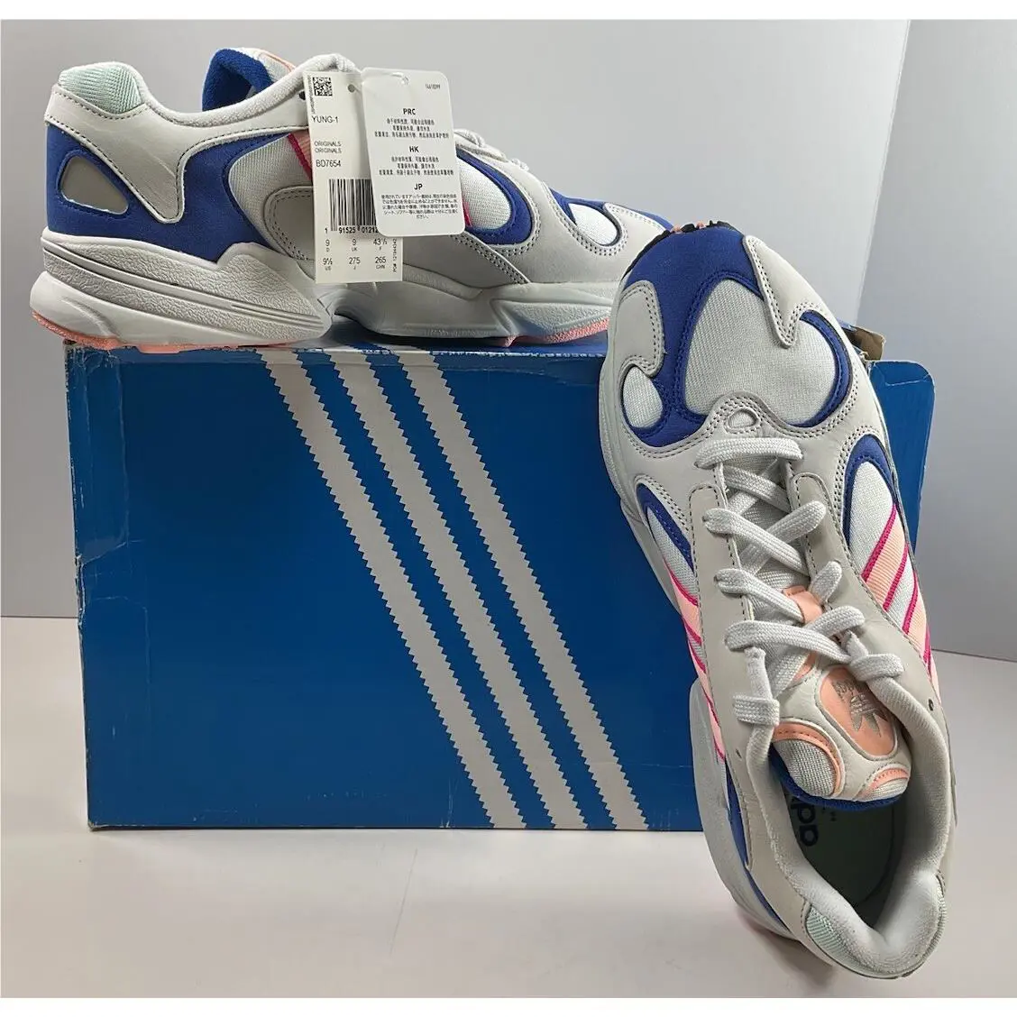 Adidas shoes - adidas Yung-1 - BD7654 - White/Blue/Pink 2