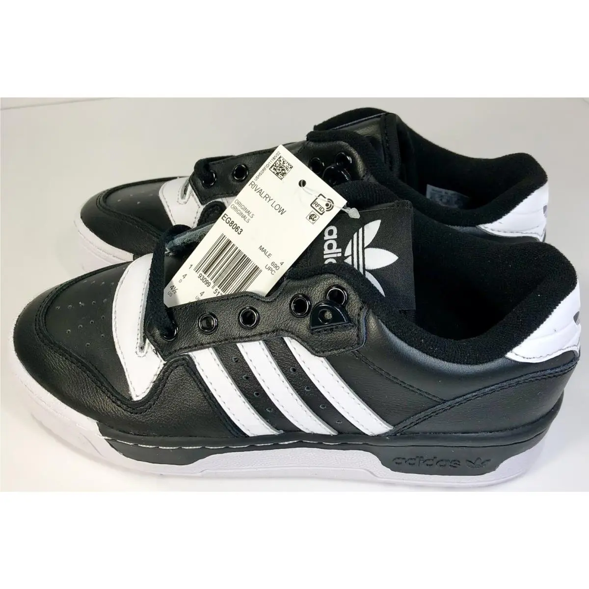 Men`s Adidas Originals Rivalry Low OG Shoes Core Black/white EG8063 Sz. 4.5