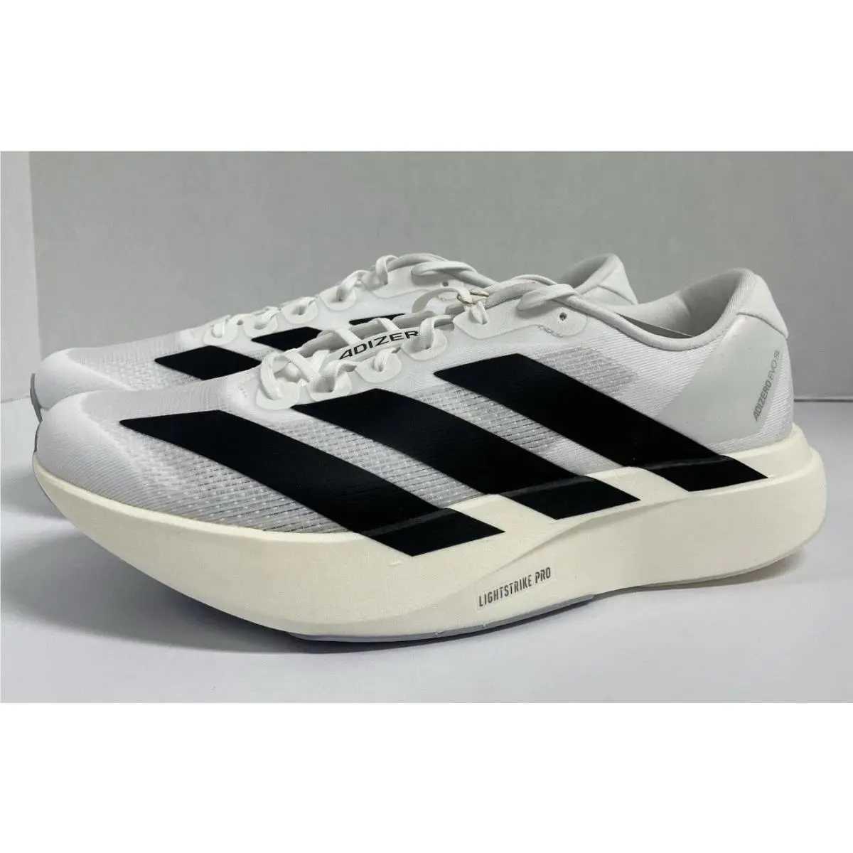 Adidas Mens Adizero Evo SL JH6206 White Running Shoes Sneakers Size 13.5