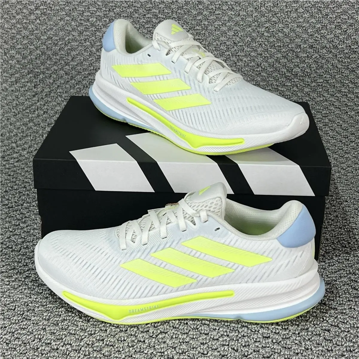 Adidas Supernova Ease Running Shoes Men`s Size 10 White Silver Yellow Athletic
