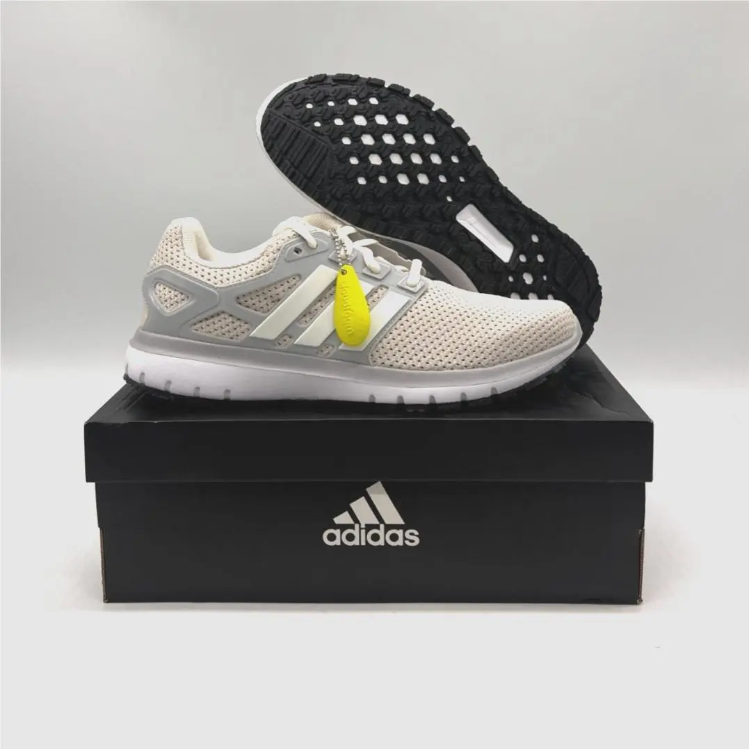 Adidas Gray Ivory Energy Cloud Running Sneakers Shoes Men`s Sz 8.5 BA8150