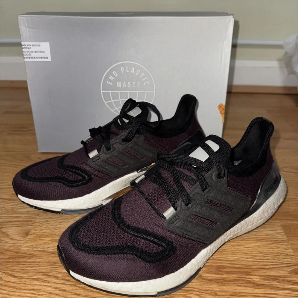 Adidas Ultraboost 22 Mens Size US 9 Shadow Maroon Shoes Sneakers Runners Trainer