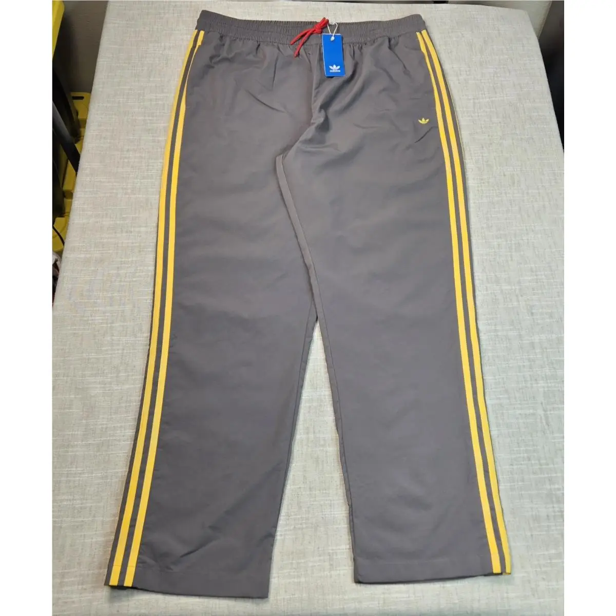 Adidas clothing - Adidas Originals Basketball Track Pants - IY0159 - Gray Yellow 0