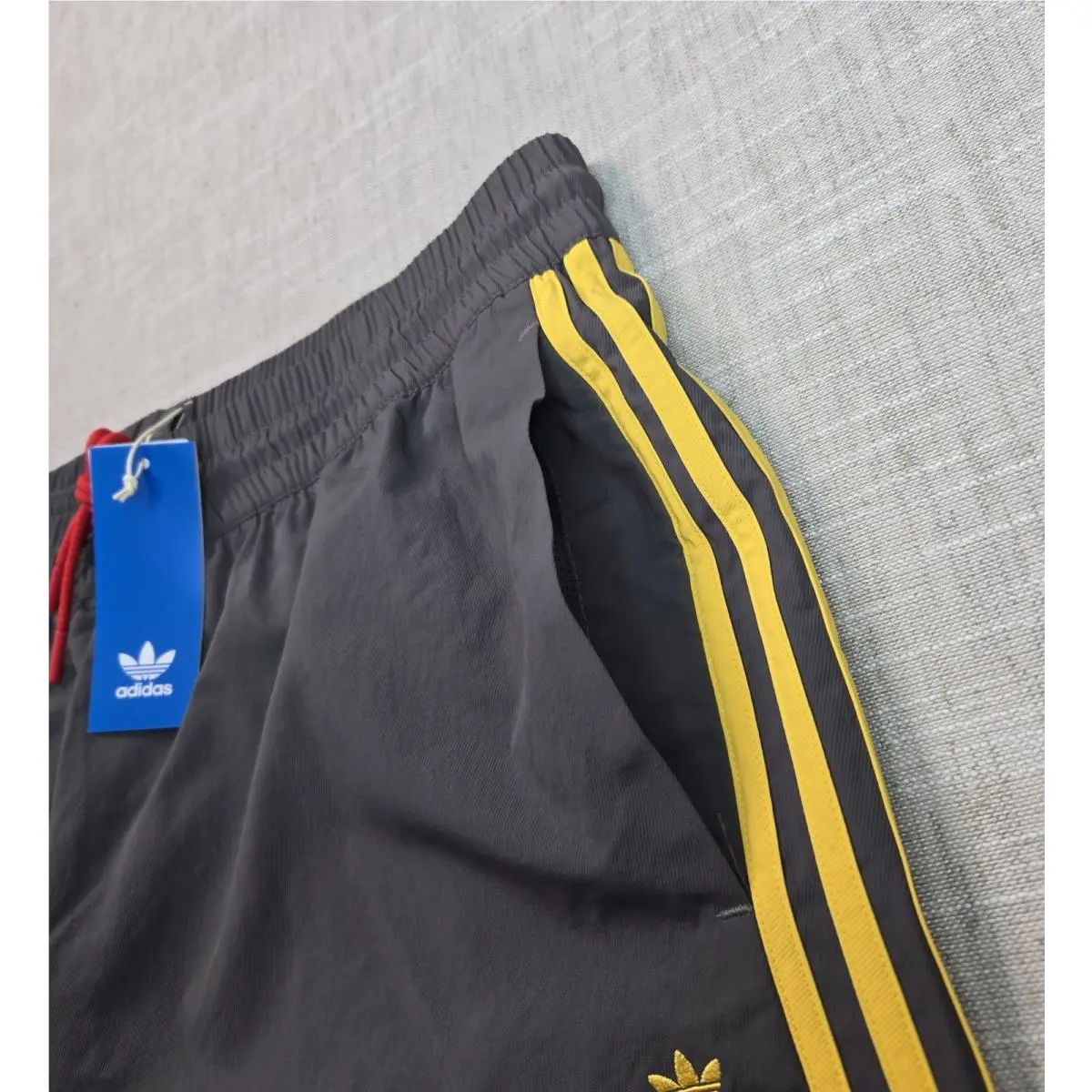 Adidas clothing - Adidas Originals Basketball Track Pants - IY0159 - Gray Yellow 5