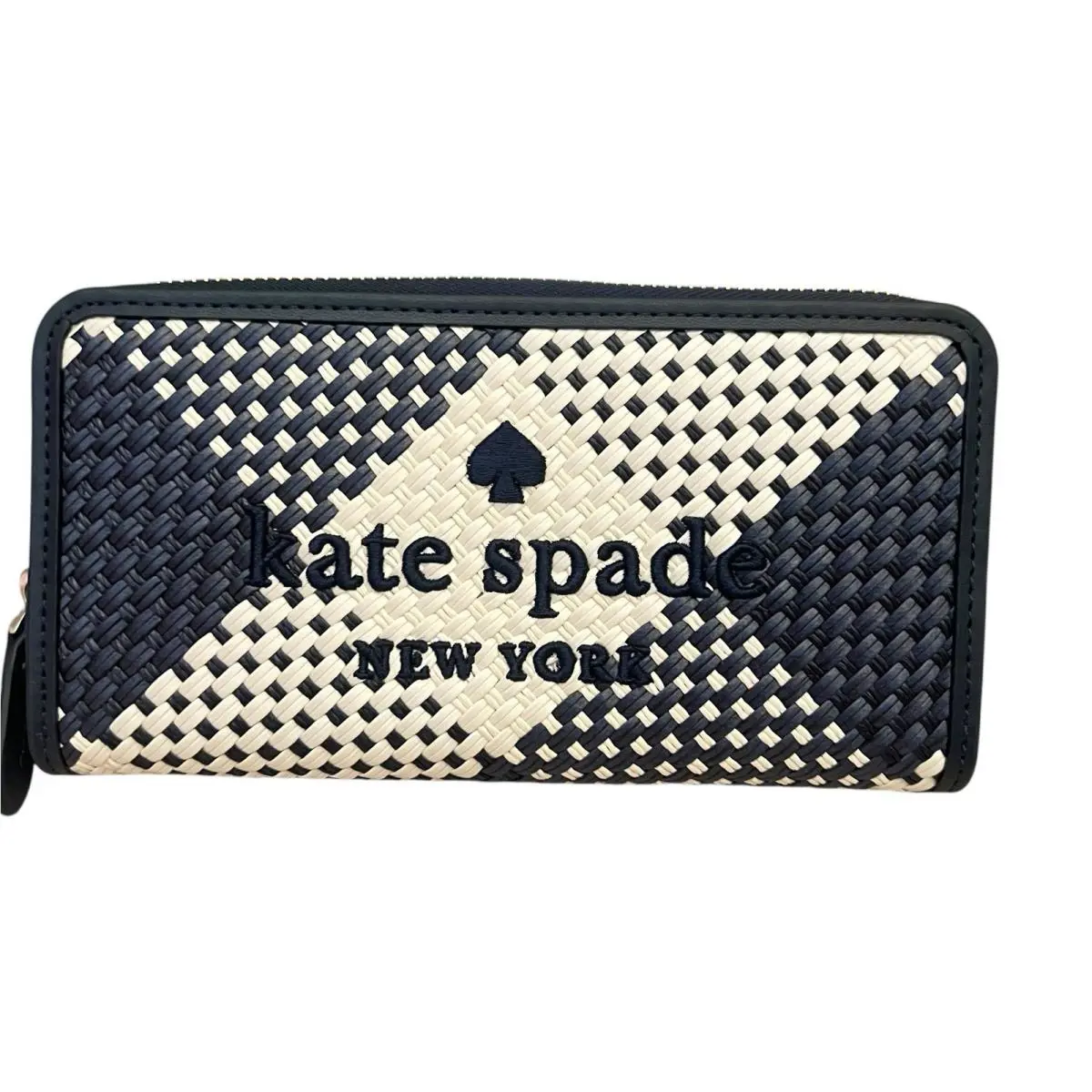 Kate Spade Staci Continental Wallet Woven Blazer Blue KB496