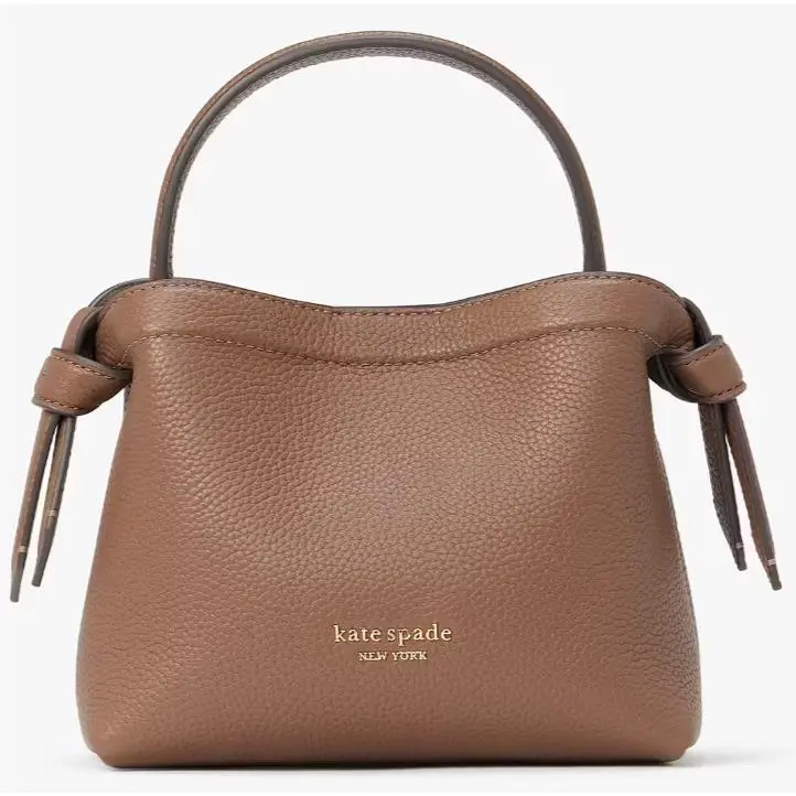 Kate Spade Knott Mini Crossbody Tote Bag Brown Leather Purse KD067