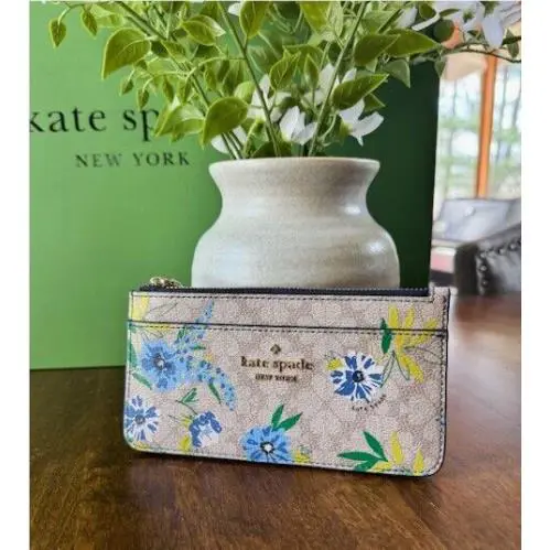 Kate Spade New York Spade Flower Floral Large Slim Card Holder Cardholder Wallet