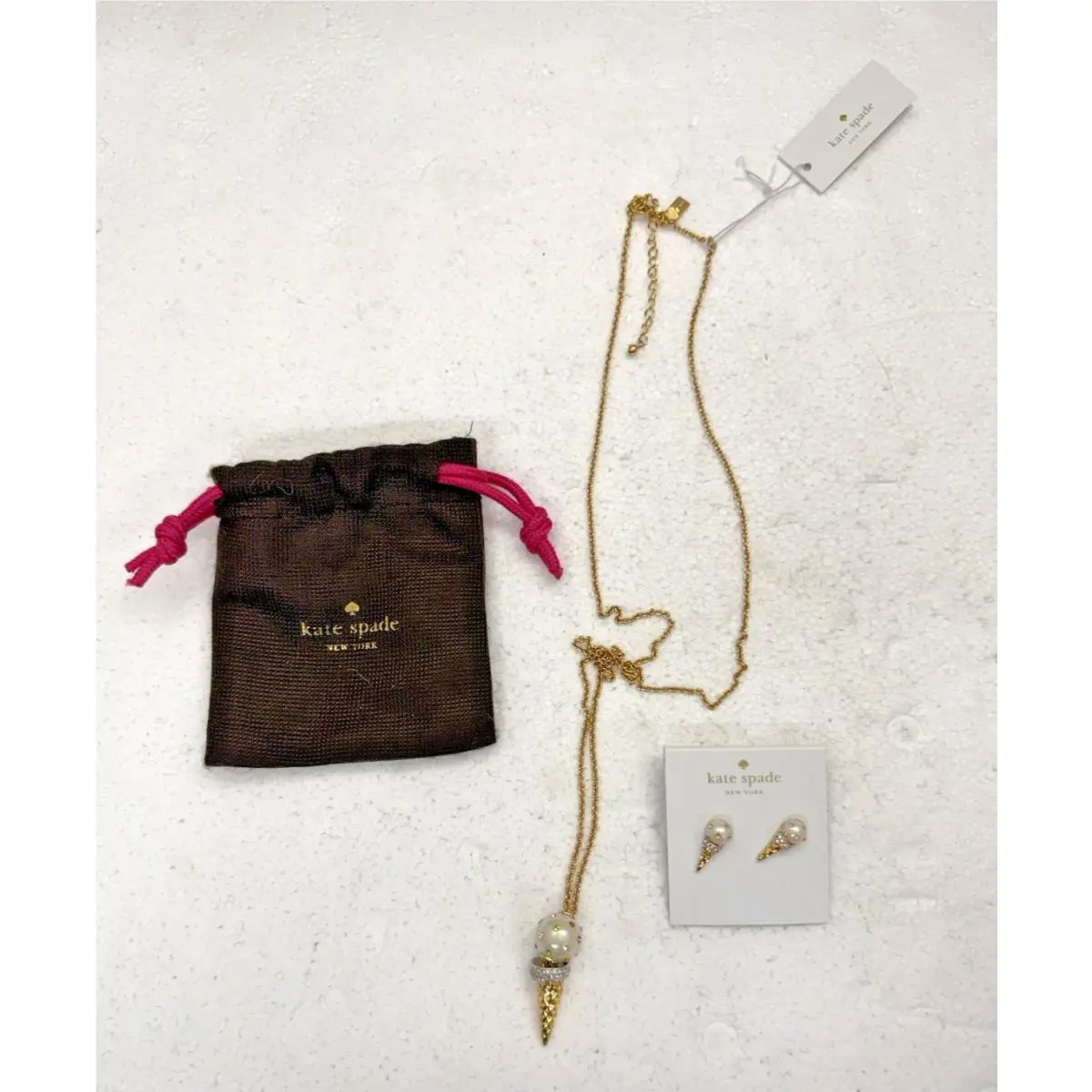 Kate Spade Carnival Nights Ice Cream Crystals Necklace Earrings Set