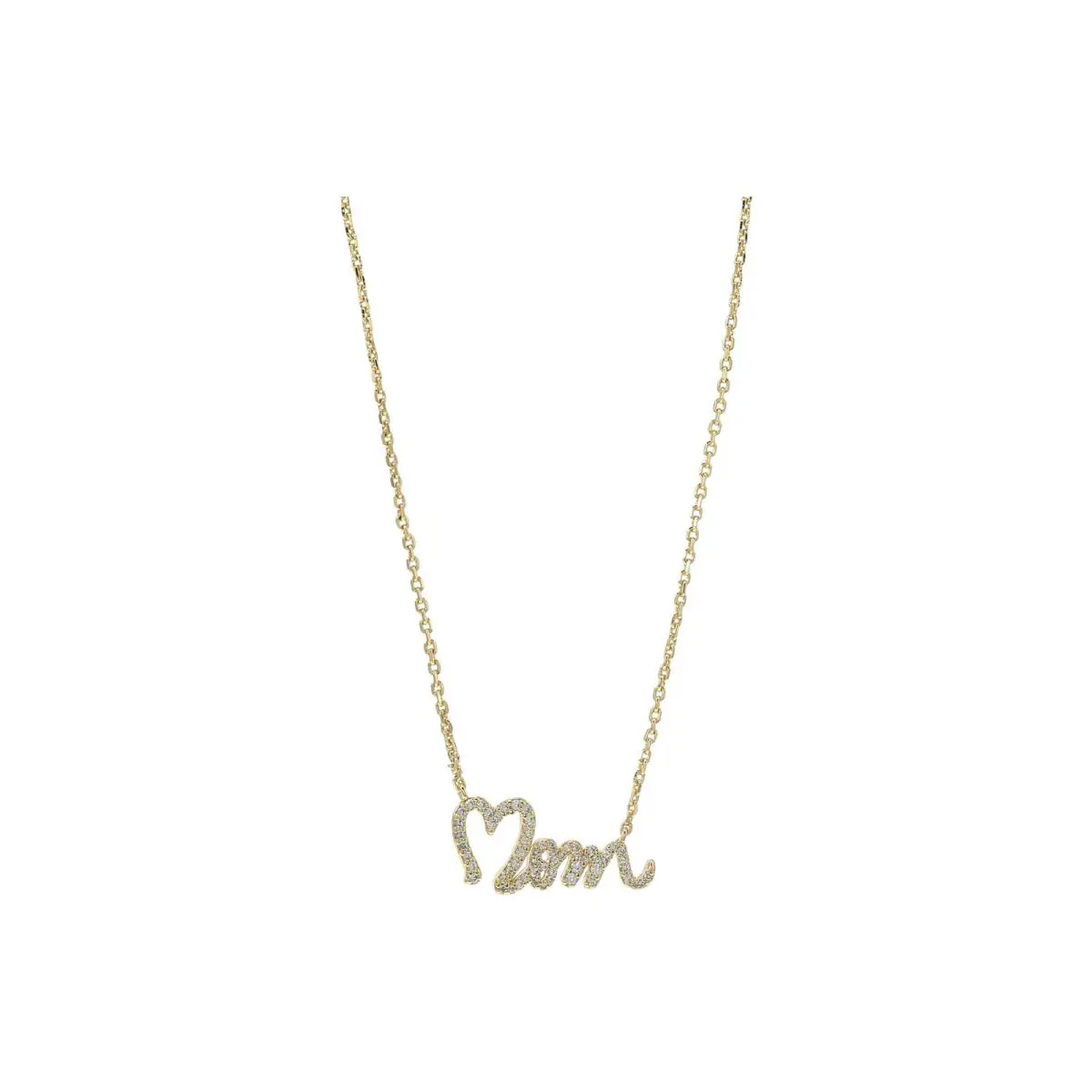 New York Women`s Love You Mom Pendant Necklace Clear/gold One Size by Kate Spade