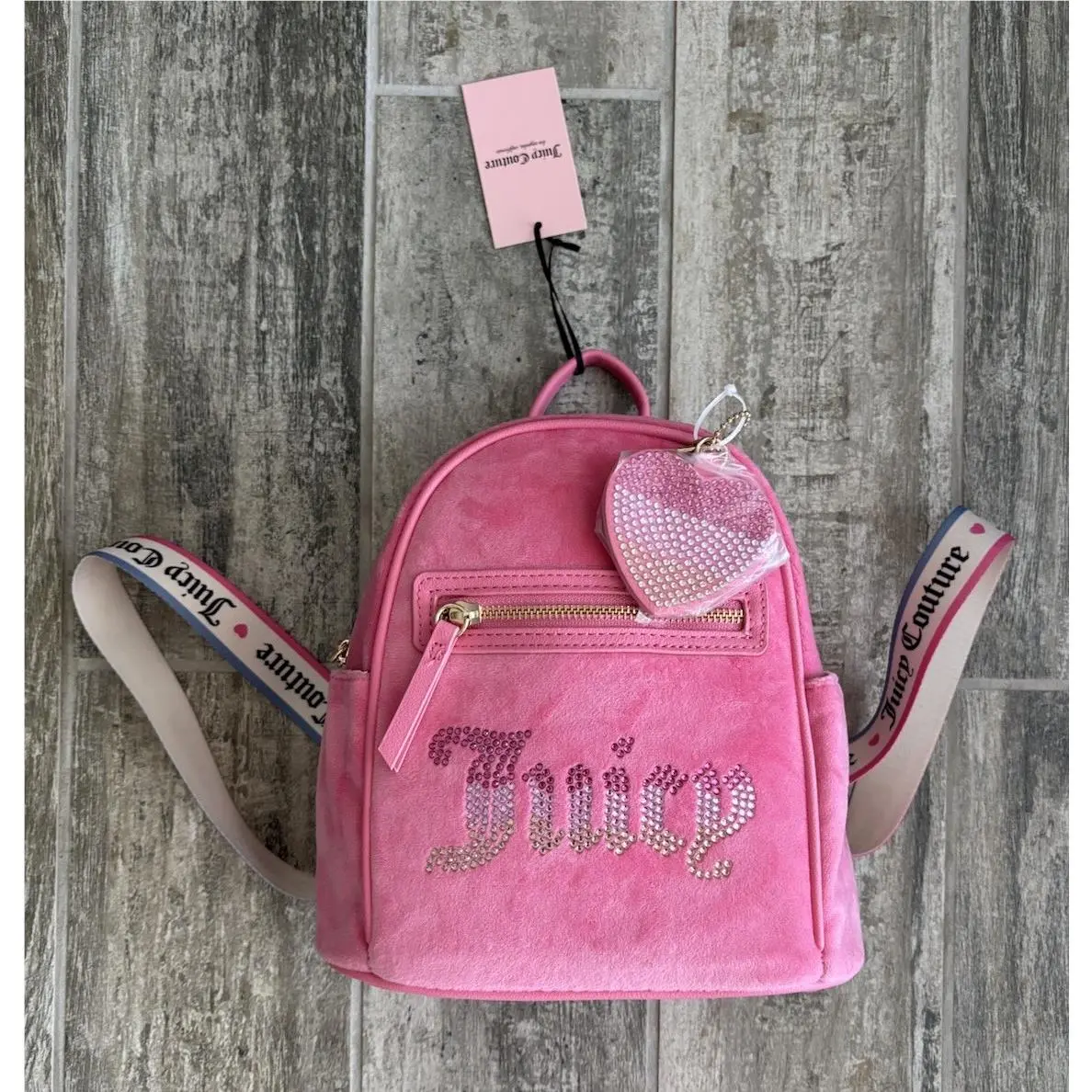 Juicy Couture Pink Velour Backpack