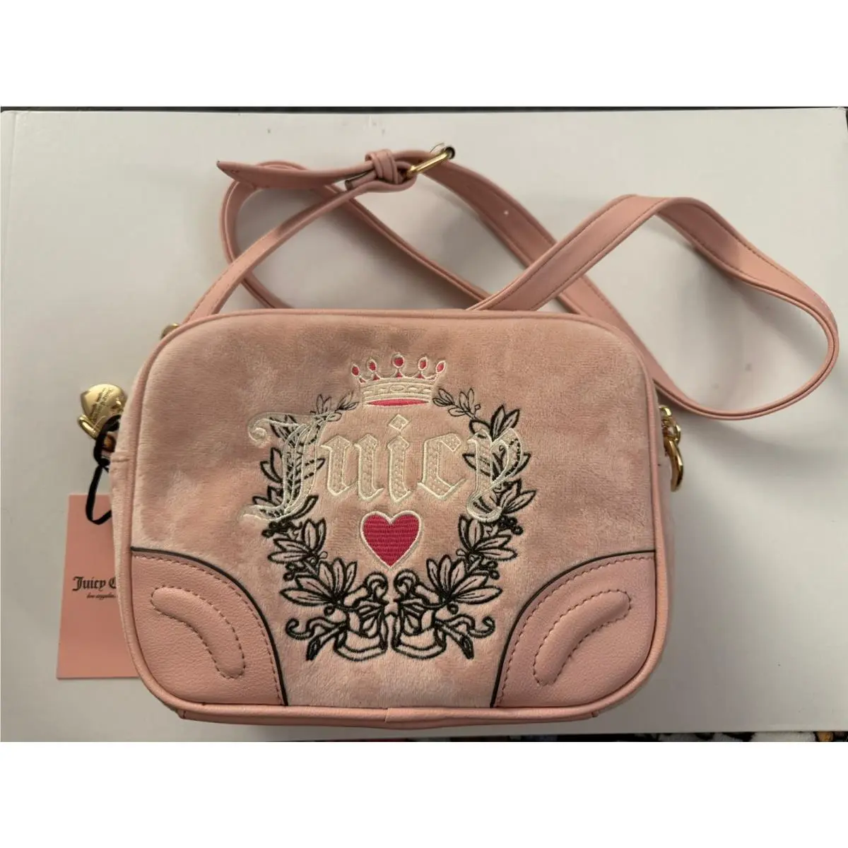Juicy Couture Pink Soft Diamond Heritage Crossbody Purse Bag OC5