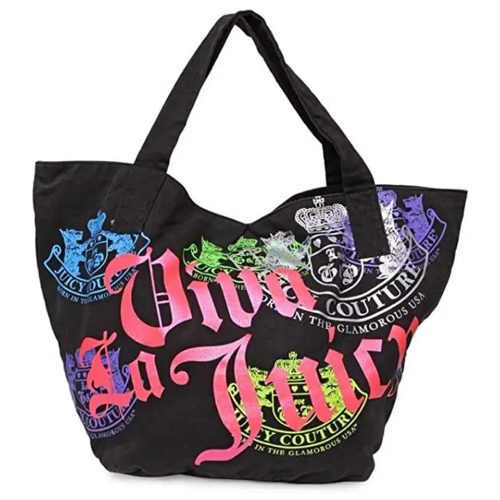 Juicy Couture YHRU1487 013 Gen Y Viva La Juicy Black-multi Tote Bag - Black