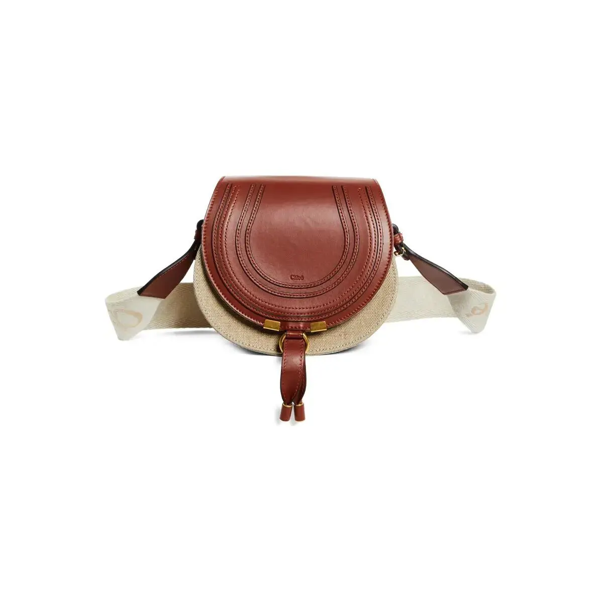 Chloé Marcie Linen Leather Crossbody Bag