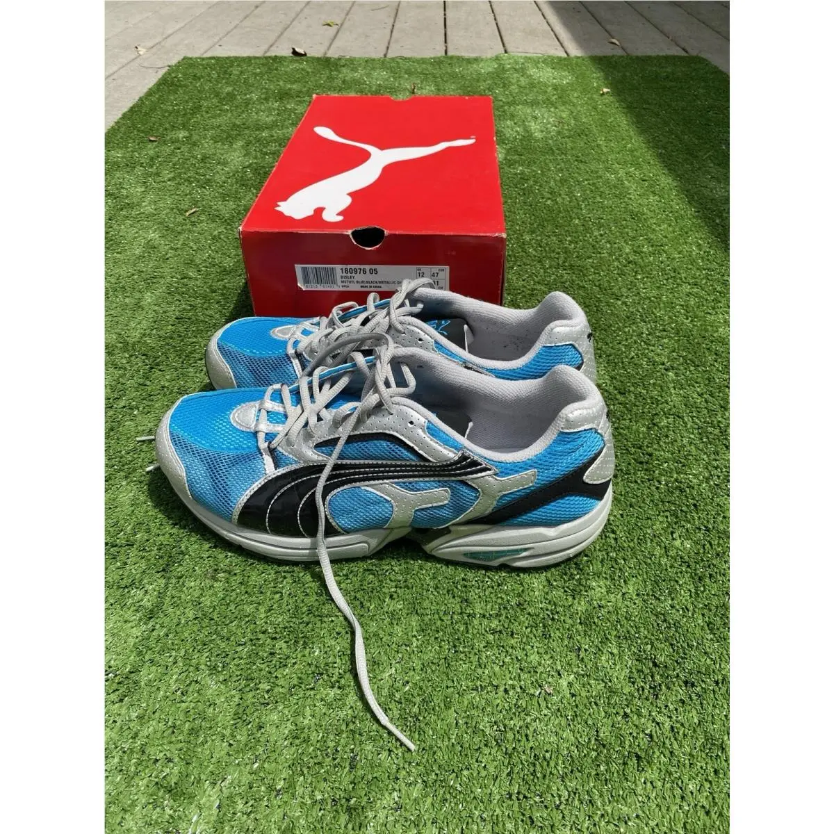 Puma Veritana Sentient Methyl Blue Metallic Silver Black Sneakers. Size 13