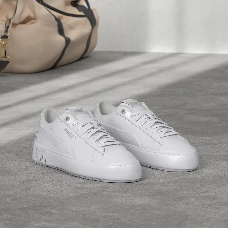 Puma shoes - PUMA Smash Platform V2 L C Lace Up - 39400601 - White 8