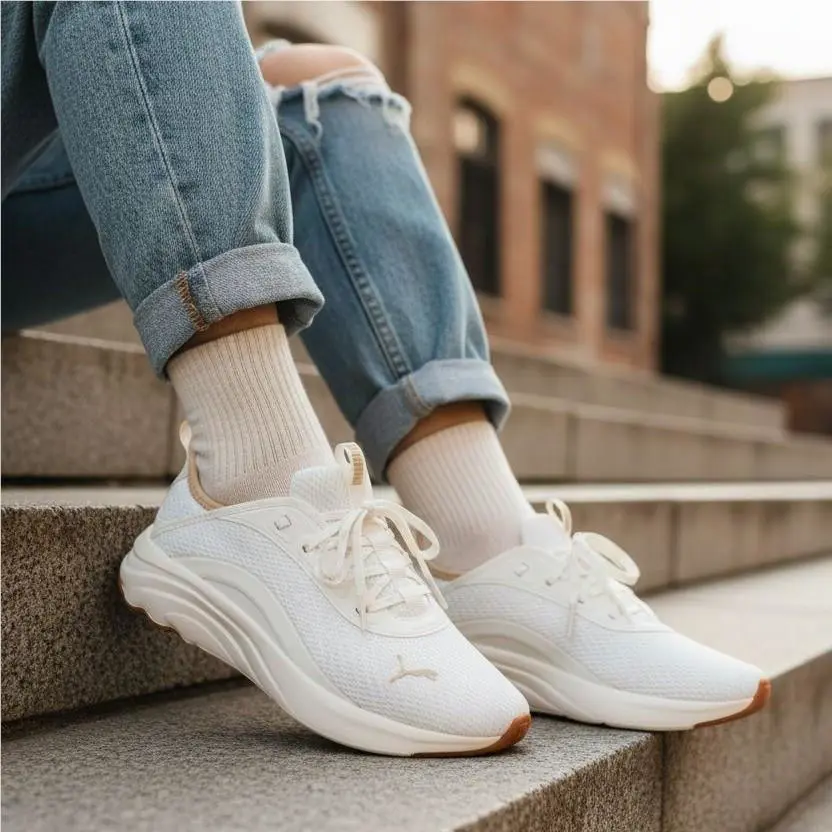 Puma 8.5 Women Sophia Evo Vital Sneakers Athletic Lace-up Shoes Activewear Cream