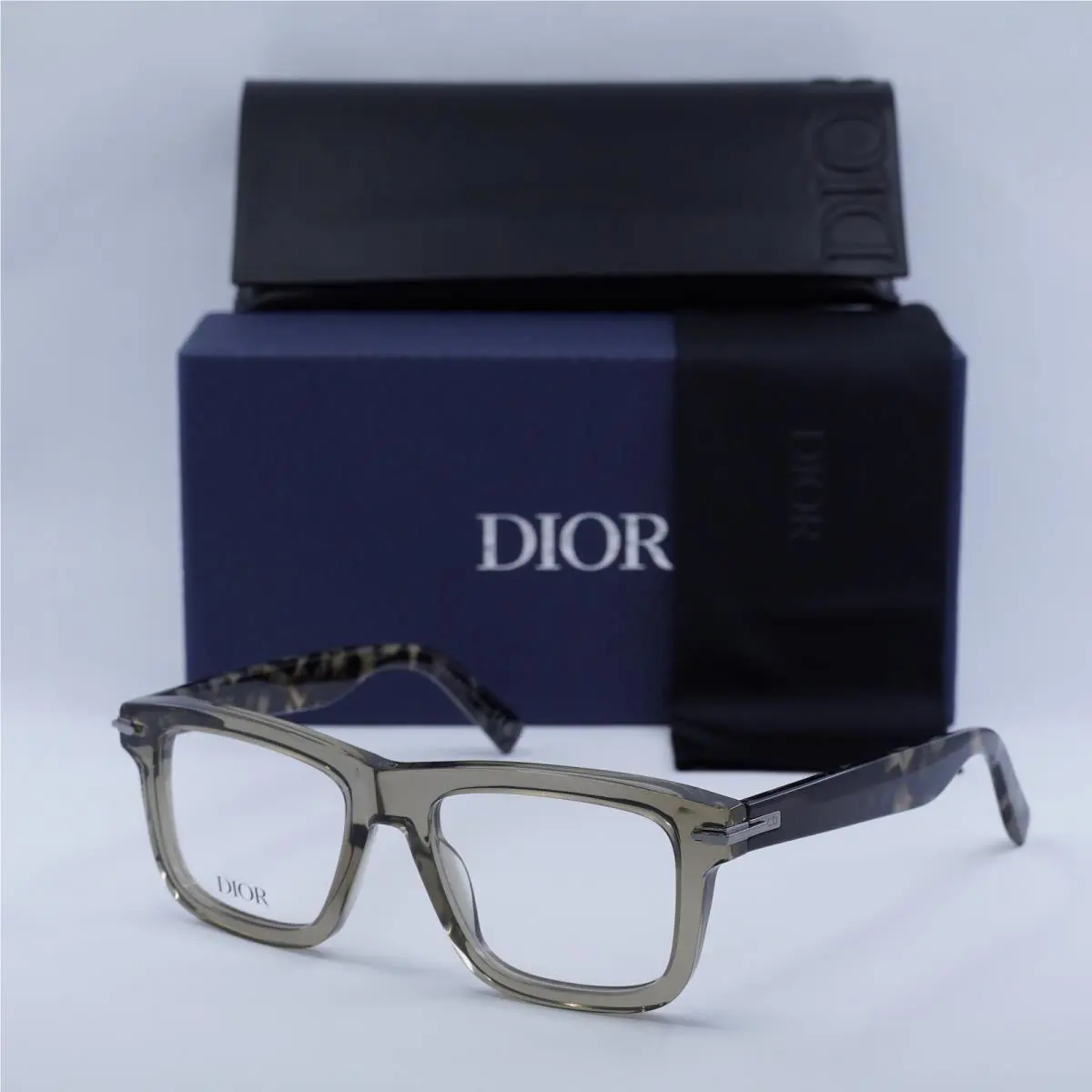 blacksuito S7I 6400 Shiny Brown 52mm Eyeglasses by Dior