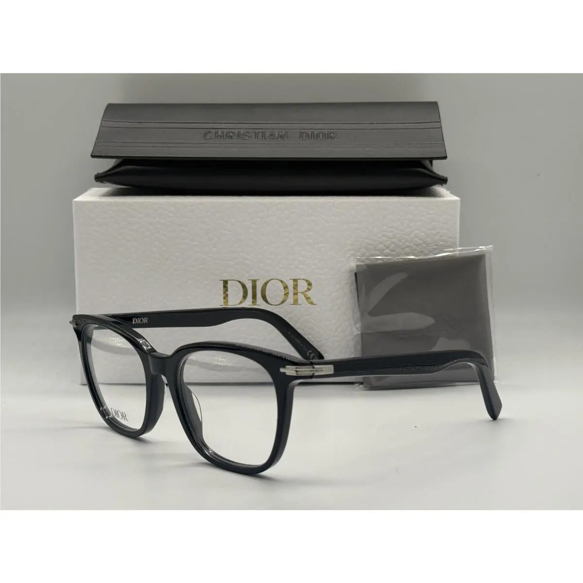 Christian Diorblacksuito S20I 1000 Shiny Black Sunglasses 54-19